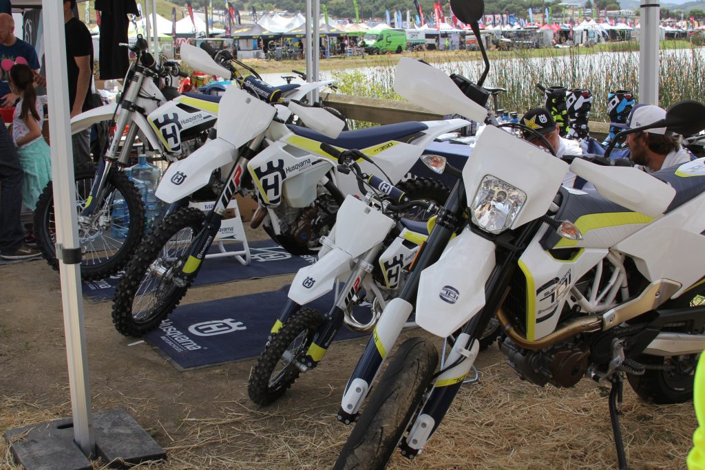 HUSQVARNA WAS OUT SHOWING OFF THERE DIRT AND DUAL LINE  
