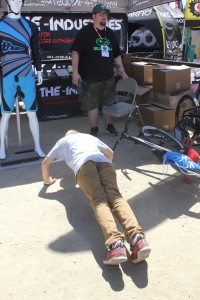 This kid wanted a hat and ten pushup's got it for him