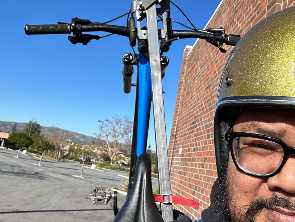 bicycle rack on a motorcycle